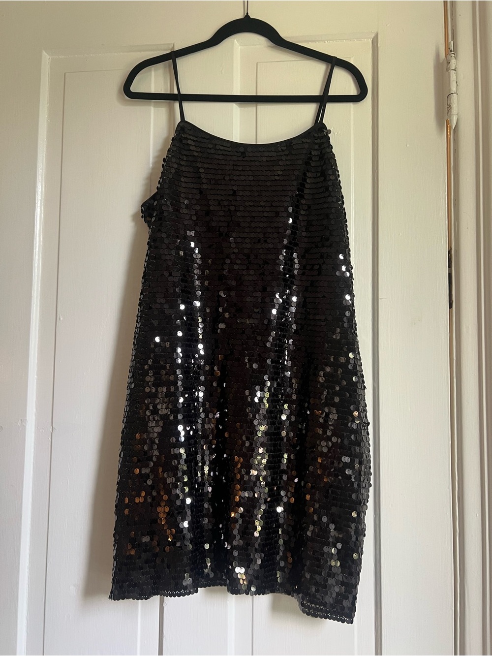 XL Black Sequin Slip Dress — Glam Evening Skirt NWT